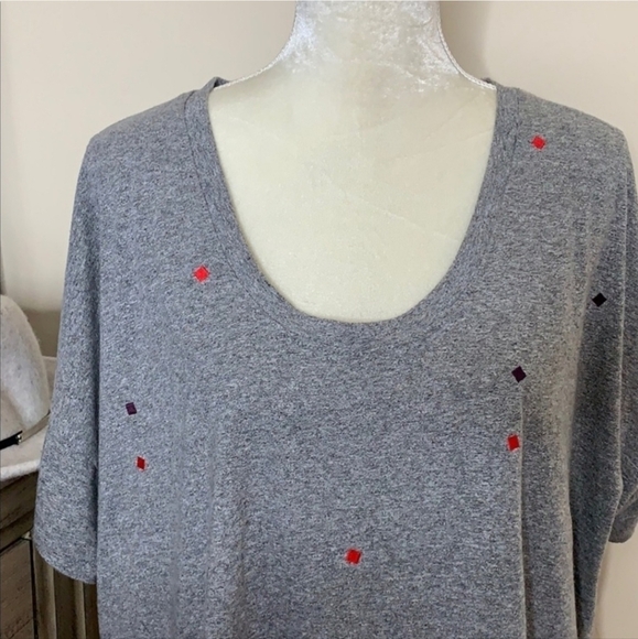 Madewell • Embroidered Squares U-Neck Short Sleeve Tee Women’s Size Small S EUC - Picture 6 of 10